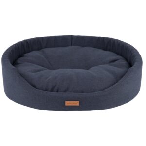 Amiplay oval seng sort S-XL hundeseng L 58x50x15cm