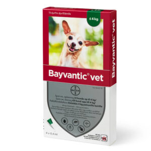 Bayvantic vet til hund 0-4 kg loppe/flåtmiddel
