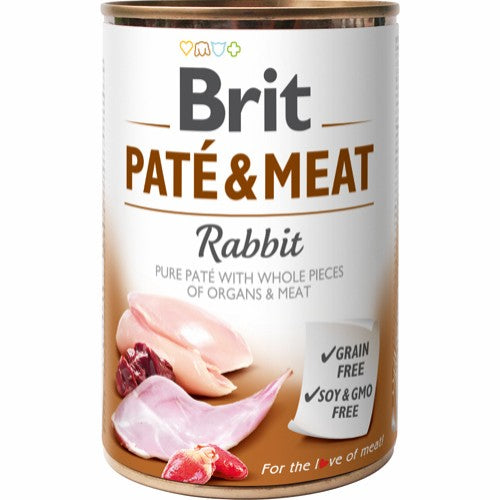 Brit Paté & Meat Kanin Vådfoder til hund, 400 Gr.