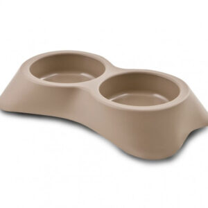 Dog bowl dobbelt hundeskål 2x0,6l Beige