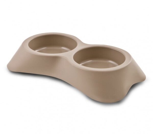 Dog bowl dobbelt hundeskål 2x0,6l Beige