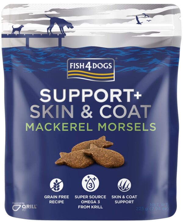Fish4Dogs Support+ Makrelbidder Hud og Pels 225 g
