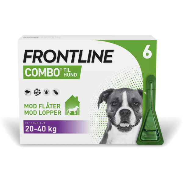 Frontline combo hund 20-40kg 6 pipetter loppe/flåtmiddel