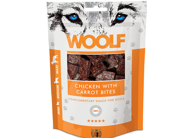 Woolf Kyllinge Bites med Gulerod 100g Hundegodbidder