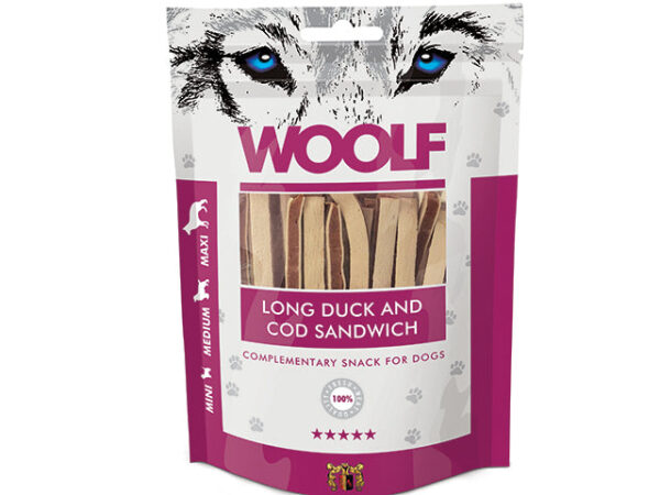 Woolf Lang Sandwich med And og Torsk 100g Hundegodbidder