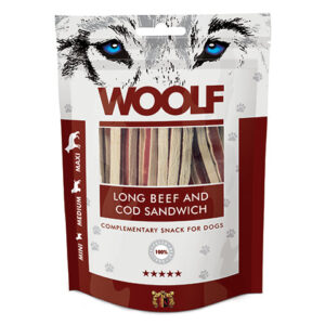 Woolf Lang Sandwich med Okse og Torsk 100g Hundegodbidder