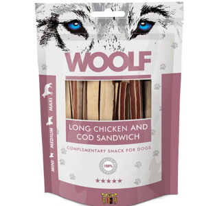 Woolf Sandwich med Kylling og Torsk 100g Hundegodbidder