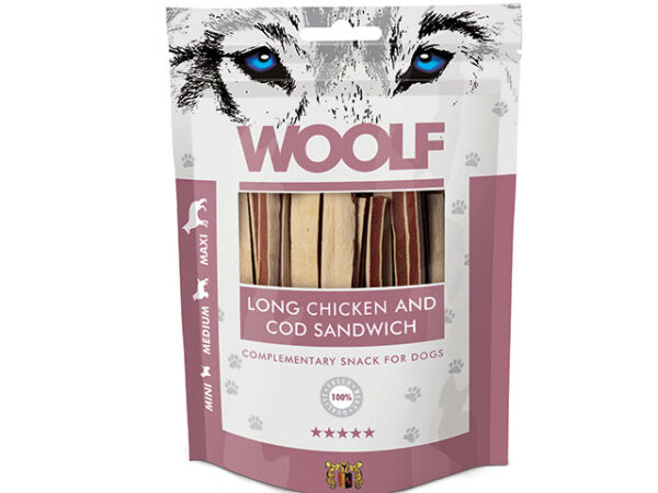 Woolf Sandwich med Kylling og Torsk 100g Hundegodbidder