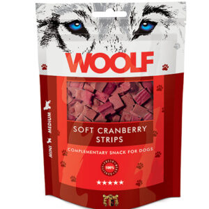 Woolf Strips med Kylling og Tranebær 100g Hundegodbidder