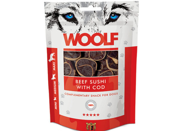 Woolf Sushi med Okse og Torsk 100g Hundegodbidder