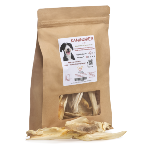Kaninører uden pels 10 stk, naturlig hundesnack