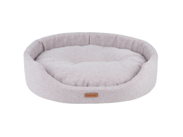 KW - Amiplay oval hundeseng i Cream farve str M - XXL - M - 52x44x14 cm - Dog Beds