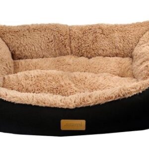 Hundeseng Stella, sort/beige, 50 x 38 cm