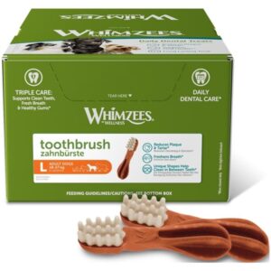 Whimzees Toothbrush Dental Treat Large, kasse med 30 stk