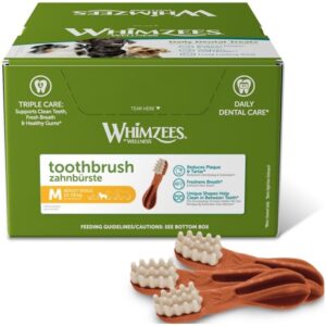 Whimzees Toothbrush Dental Treat Medium, kasse med 75 stk
